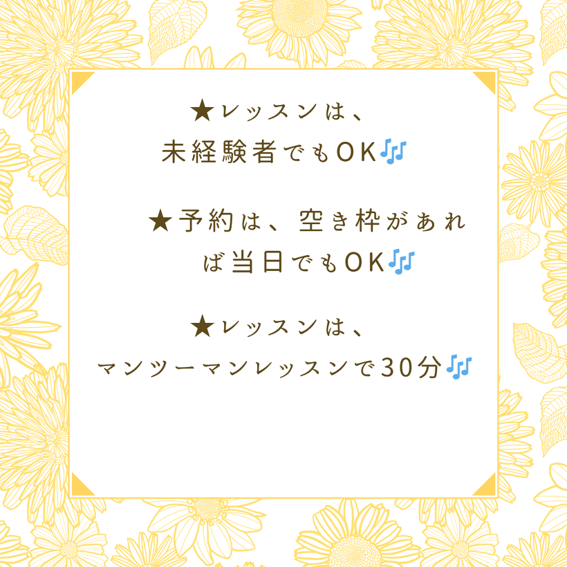 ★レッスンは、未経験者でもOK
